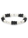 bracciale donna Thomas Sabo A2170-052-11-L17 Pearl Bracelet With 5 Black Gold Bears