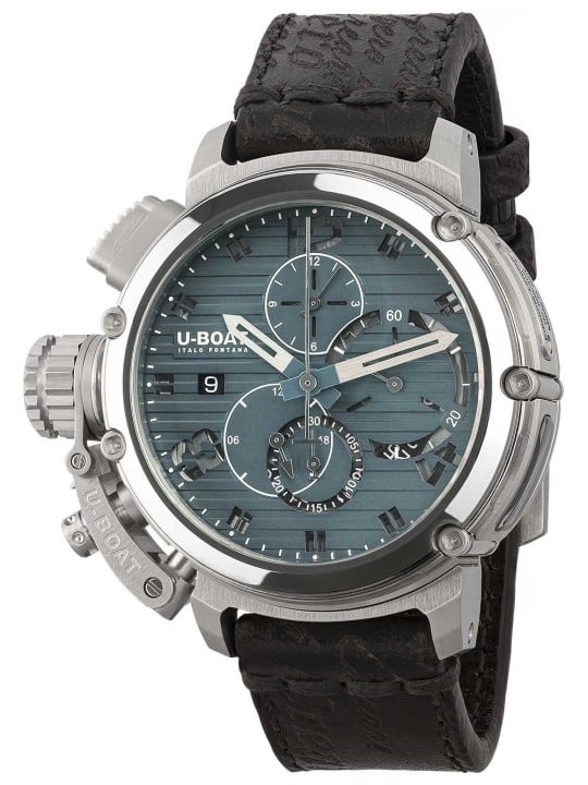 orologio uomo U-Boat 9589 Mens Watch Chimera 46mm Chrono SS Blue Automatic 10ATM