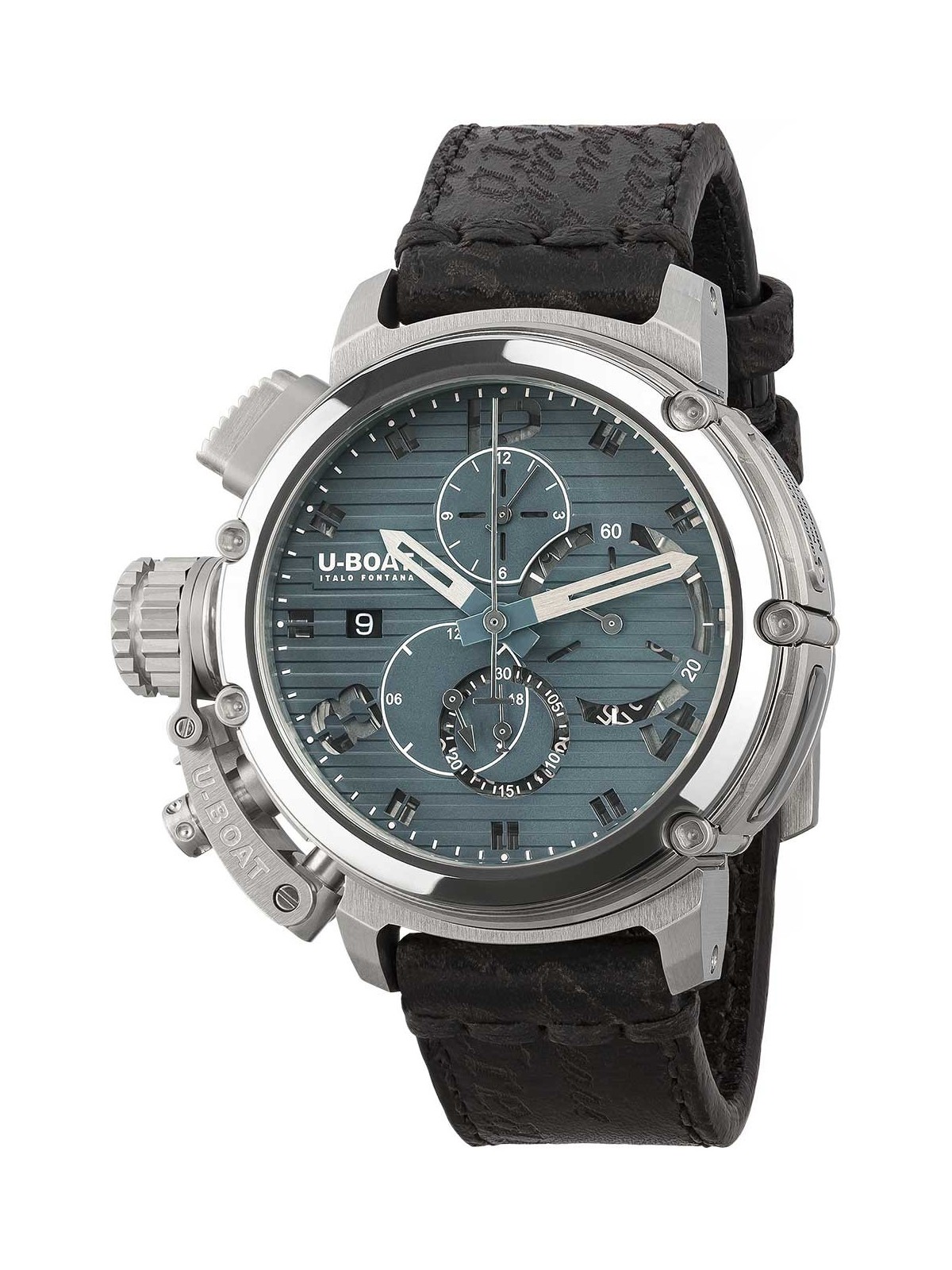 orologio uomo U-Boat 9589 Mens Watch Chimera 46mm Chrono SS Blue Automatic 10ATM