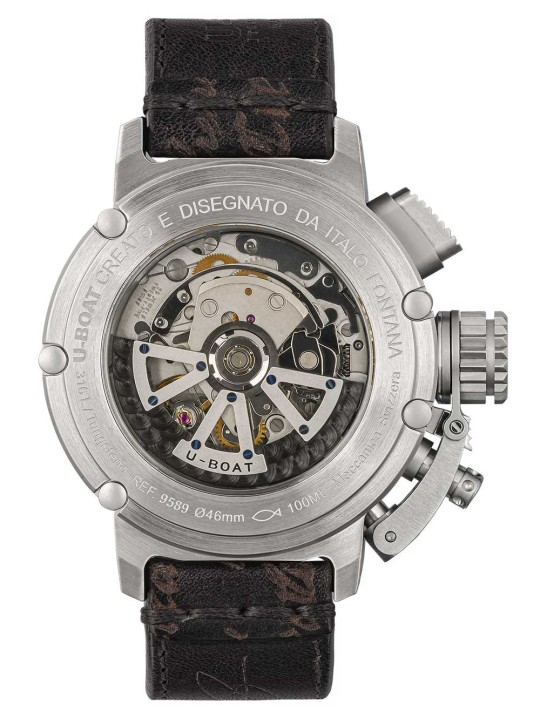 orologio uomo U-Boat 9589 Mens Watch Chimera 46mm Chrono SS Blue Automatic 10ATM