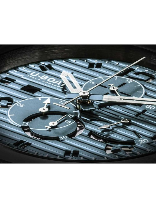 orologio uomo U-Boat 9589 Mens Watch Chimera 46mm Chrono SS Blue Automatic 10ATM