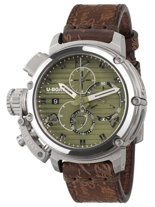 orologio uomo U-Boat 9591 Mens Watch Chimera 46mm Chrono SS Green Automatic 10ATM