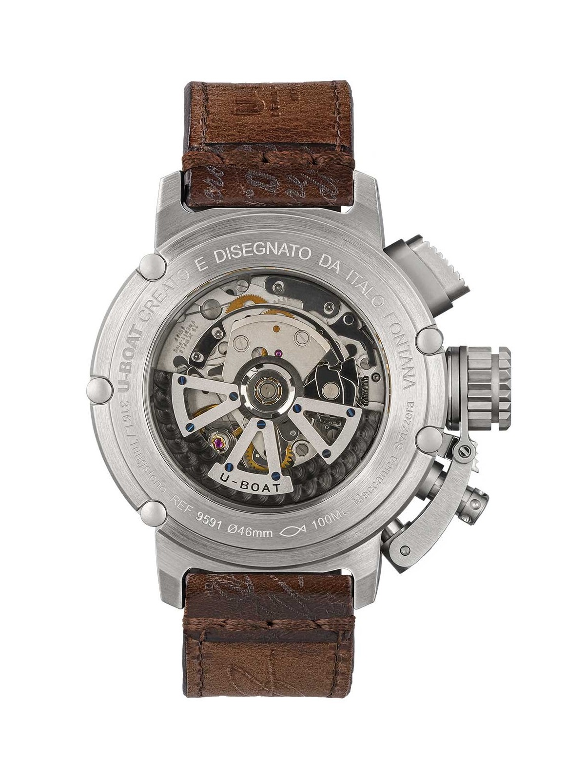 orologio uomo U-Boat 9591 Mens Watch Chimera 46mm Chrono SS Green Automatic 10ATM