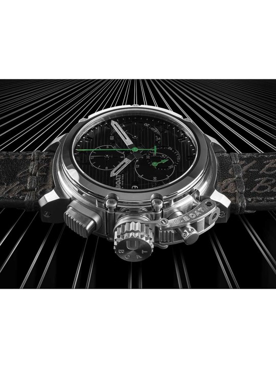 orologio uomo U-Boat 9592 Mens Watch Chimera 46mm Chrono SS Black Automatic 10ATM