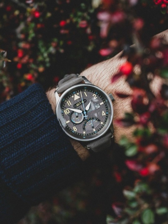 orologio uomo AVI-8 AV-4101-09 Mens Watch Hawker Hurricane McKellar Dual Time 44mm 5ATM