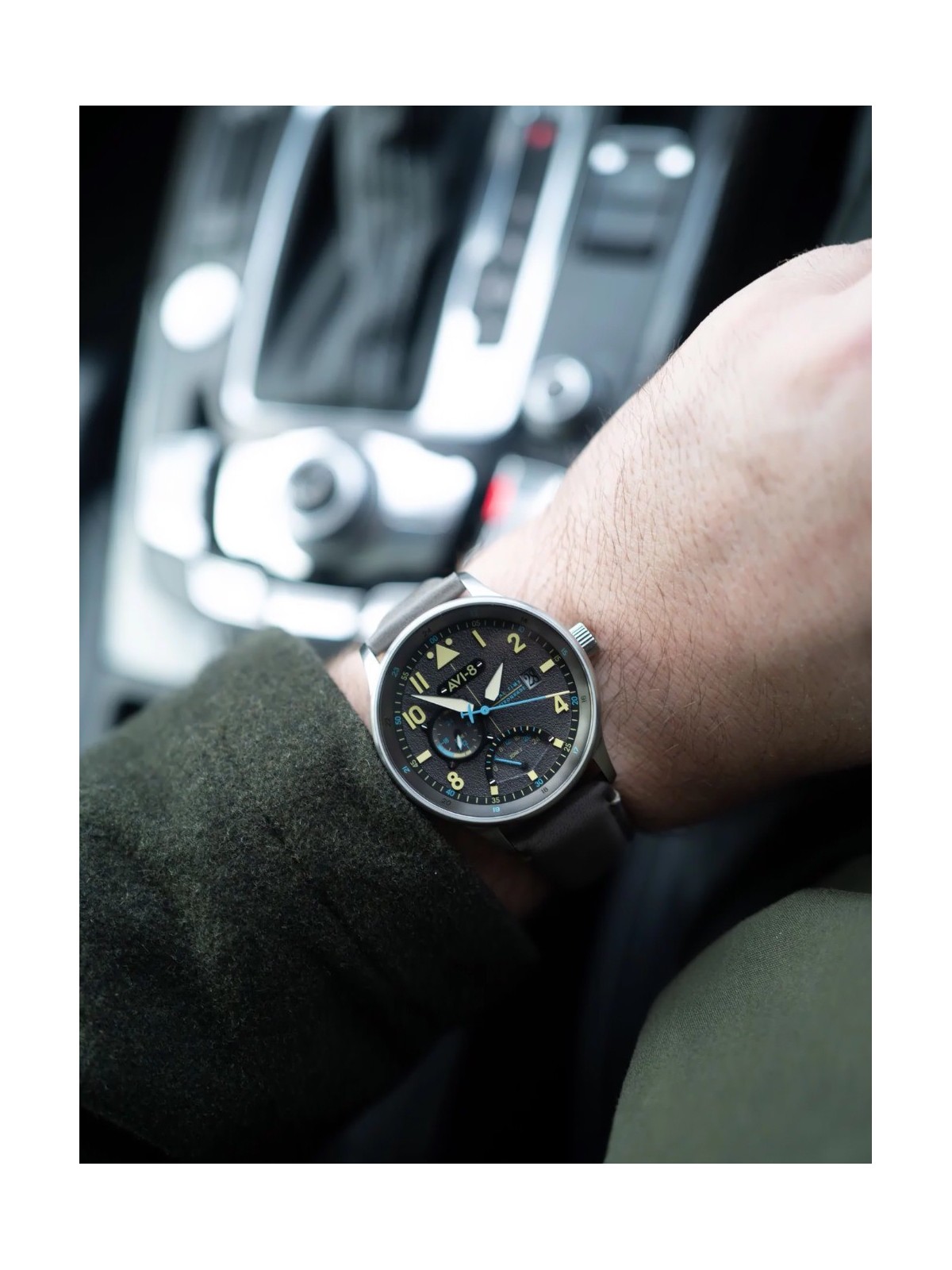 orologio uomo AVI-8 AV-4101-09 Mens Watch Hawker Hurricane McKellar Dual Time 44mm 5ATM