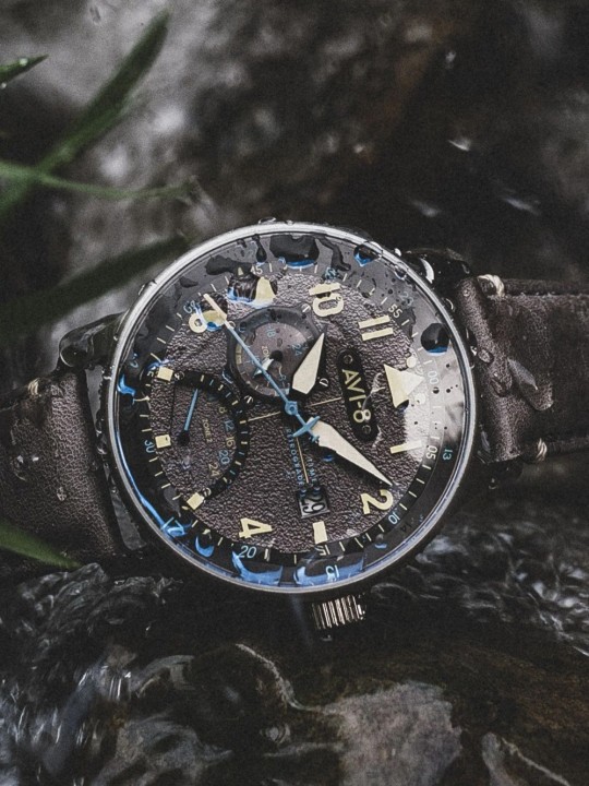 orologio uomo AVI-8 AV-4101-09 Mens Watch Hawker Hurricane McKellar Dual Time 44mm 5ATM