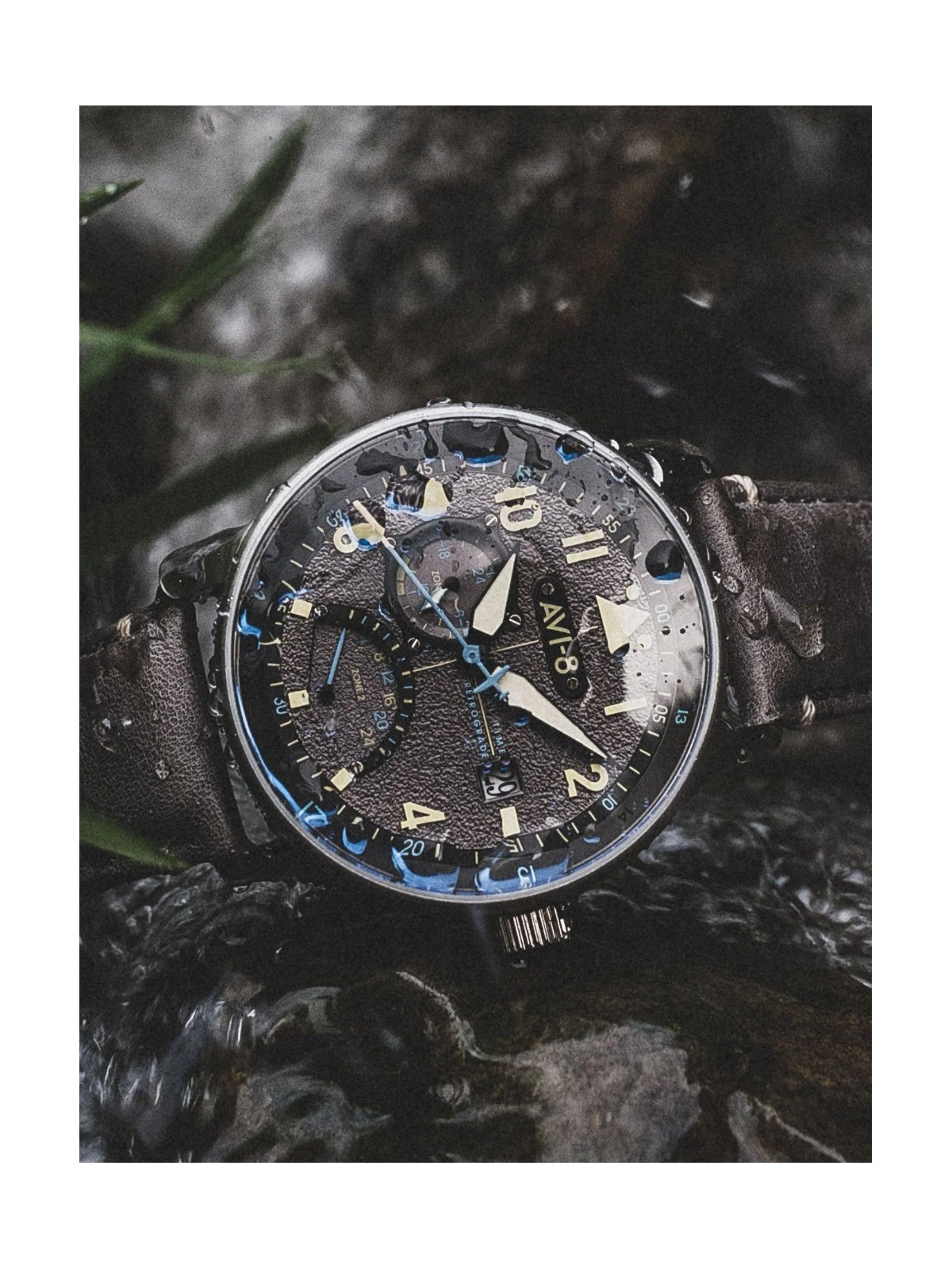orologio uomo AVI-8 AV-4101-09 Mens Watch Hawker Hurricane McKellar Dual Time 44mm 5ATM