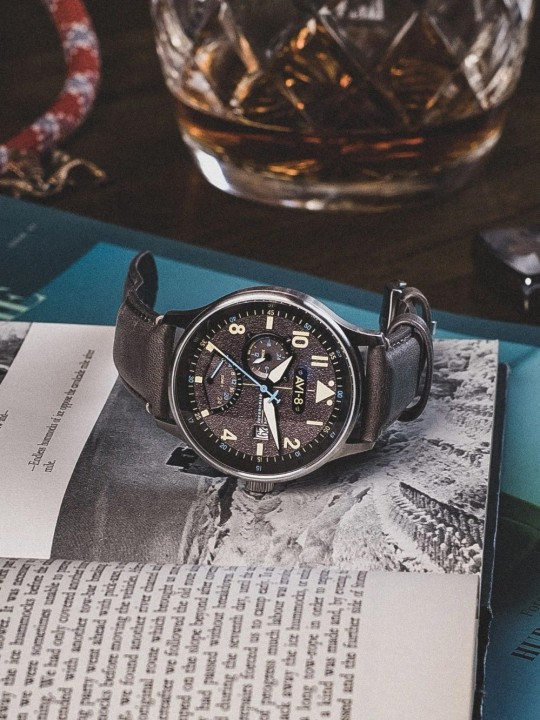 orologio uomo AVI-8 AV-4101-09 Mens Watch Hawker Hurricane McKellar Dual Time 44mm 5ATM