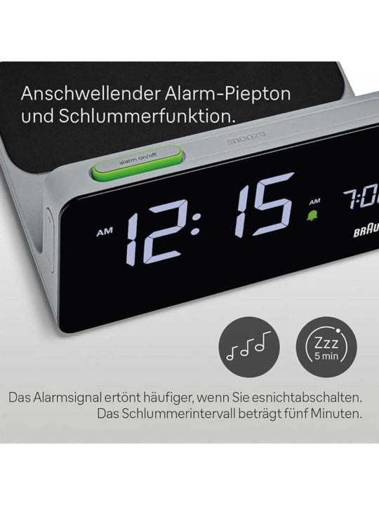 sveglia Braun BC21GEU Digital Alarm Clock With Wireless Charging