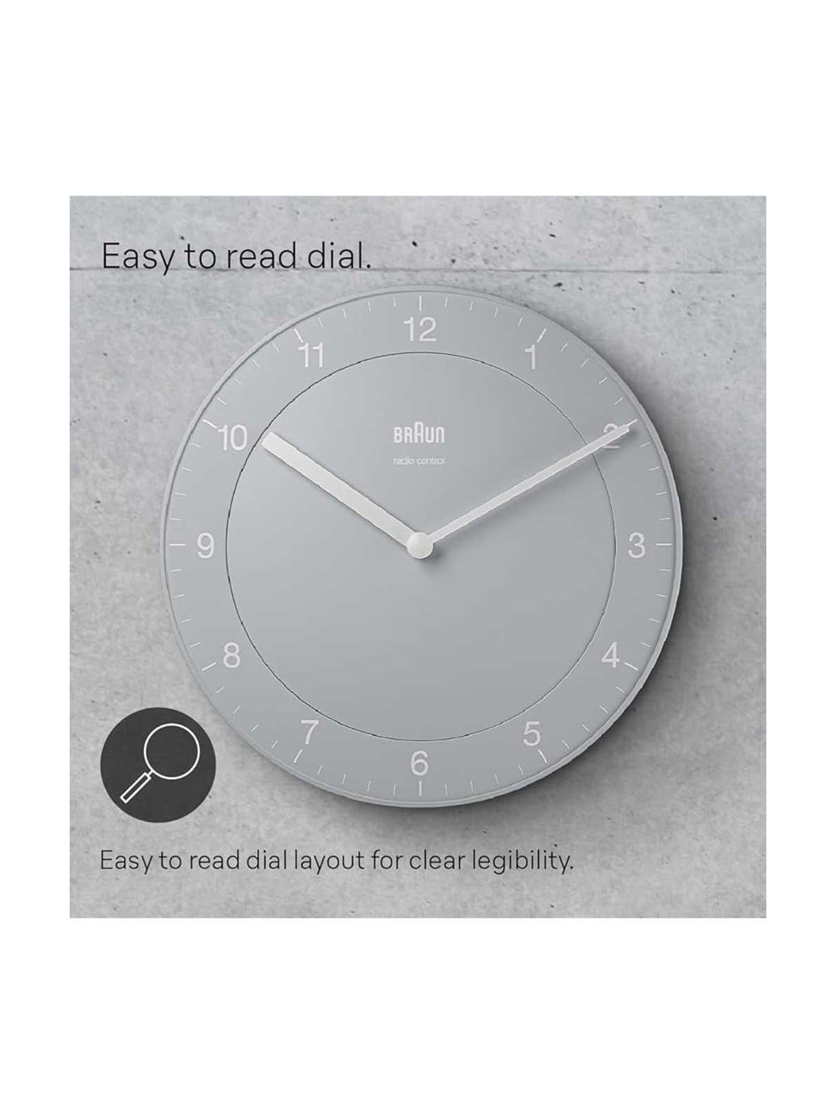 orologio da muro Braun BC06G-DCF Classic Radio Controlled Wall Clock 20 cm Gray