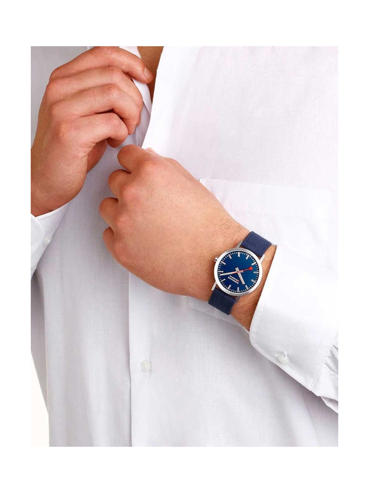 orologio uomo Mondaine A660.30360.40SBD Mens Watch Classic SBB recyc. Textile 40mm 3ATM