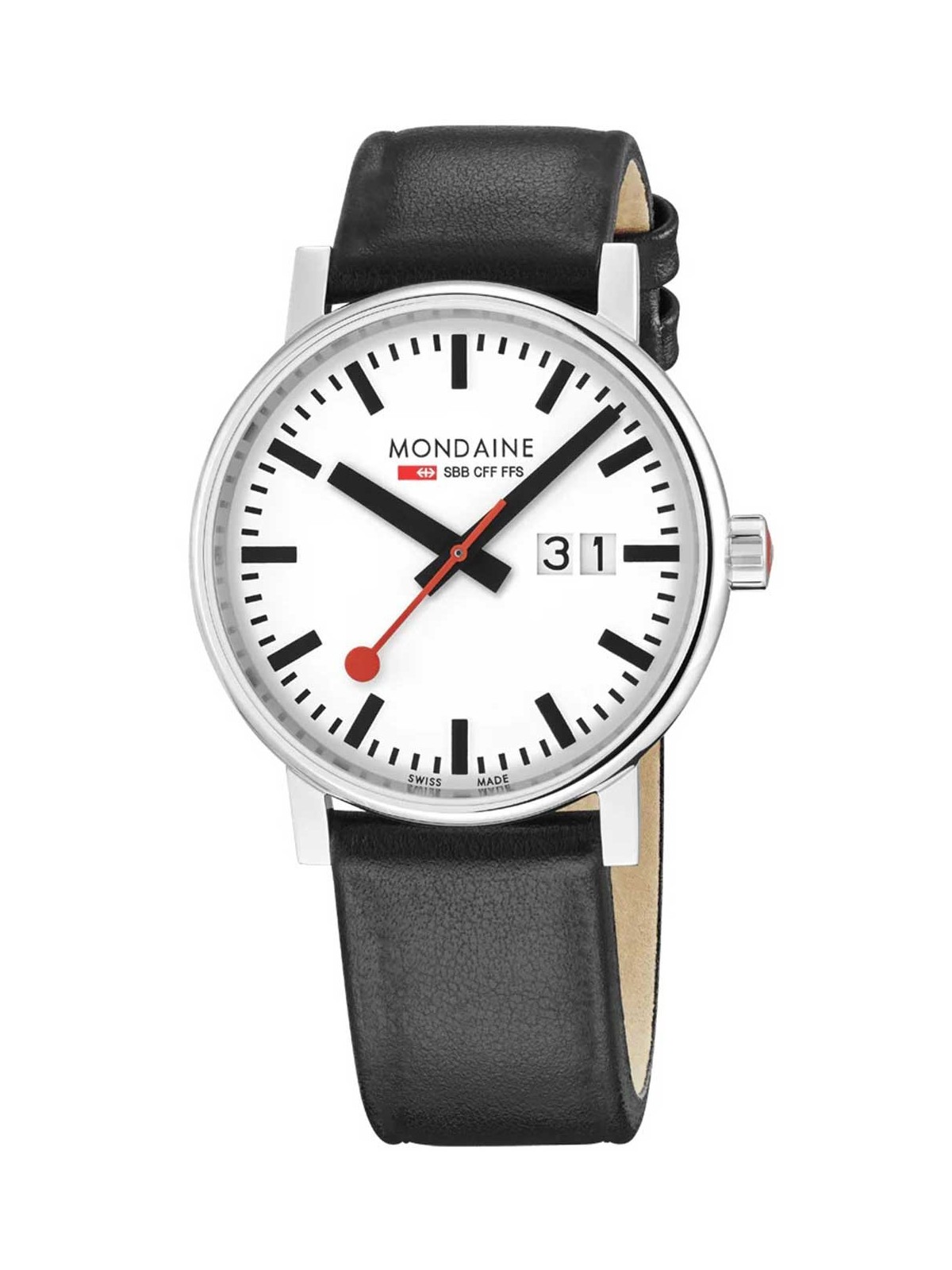orologio uomo Mondaine MSE.40210.LBV Mens Watch evo2 SBB Big-Date 40mm 3ATM