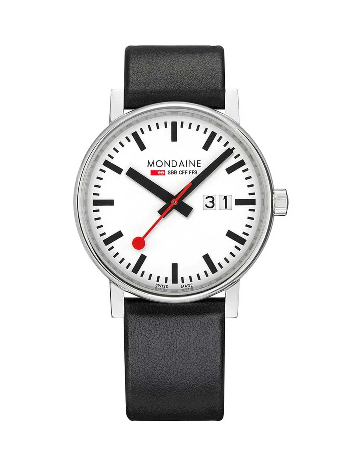 orologio uomo Mondaine MSE.40210.LBV Mens Watch evo2 SBB Big-Date 40mm 3ATM