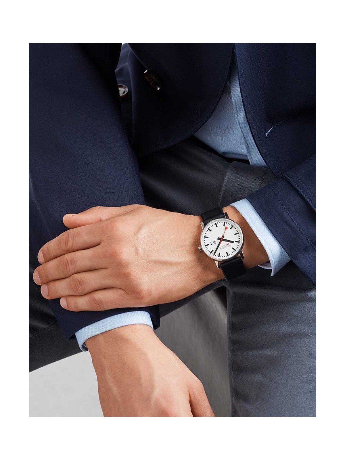 orologio uomo Mondaine MSE.40210.LBV Mens Watch evo2 SBB Big-Date 40mm 3ATM