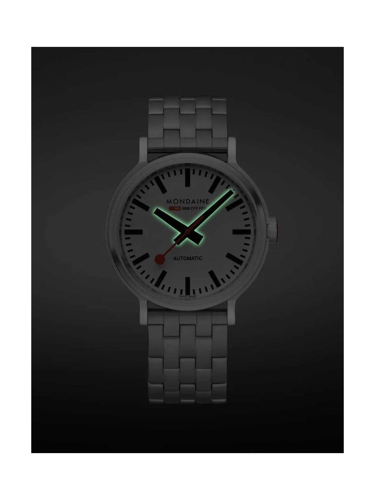 orologio uomo Mondaine MST.4161B.SJ Mens Watch SBB Original Automatic 41mm 3ATM