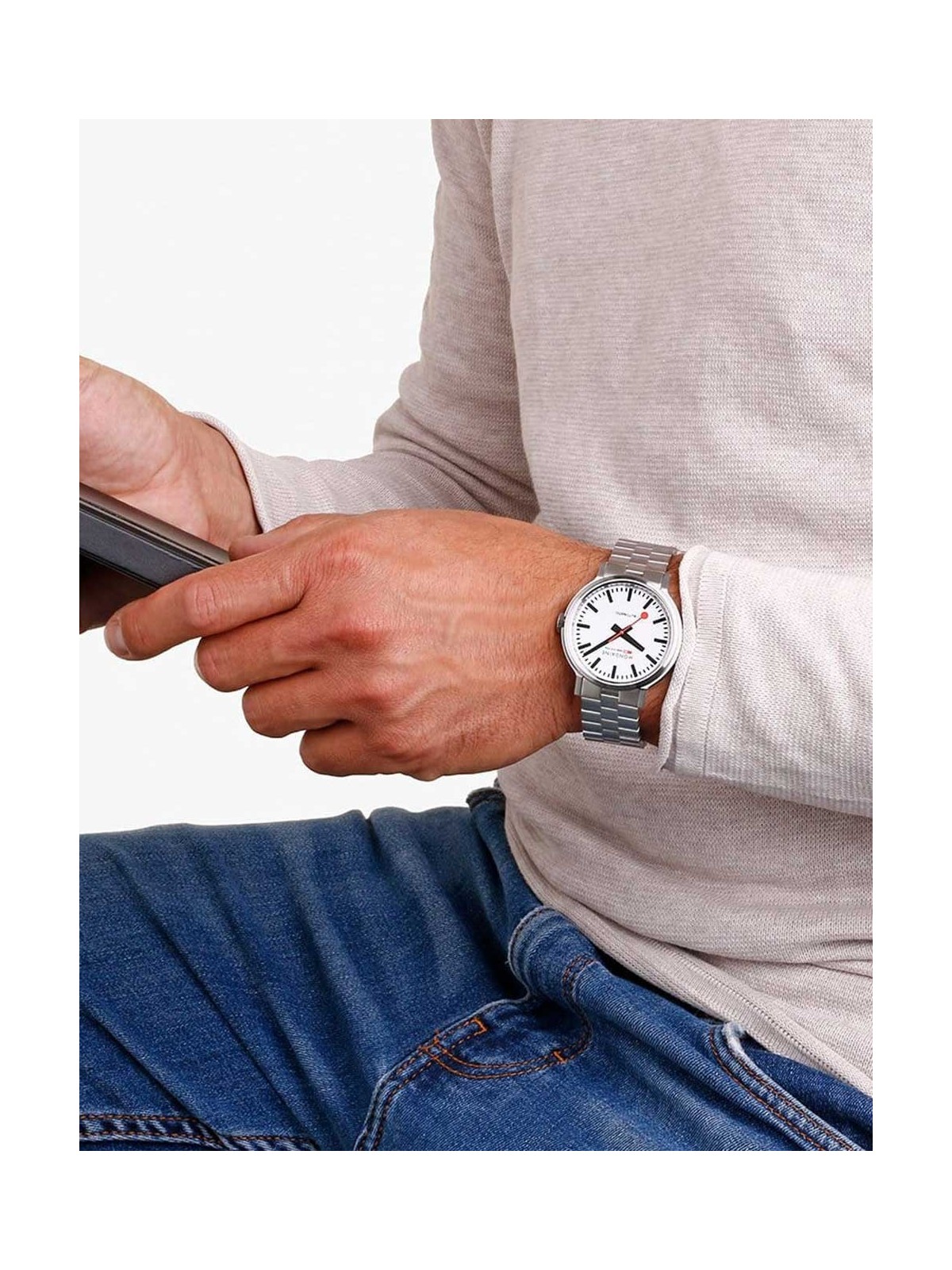 orologio uomo Mondaine MST.4161B.SJ Mens Watch SBB Original Automatic 41mm 3ATM