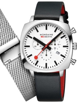 orologio uomo Mondaine MSL.41410.LBV.SET Mens Watch GrAnd Cushion Set 41mm 5ATM