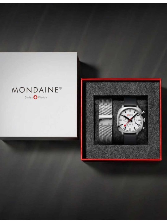 orologio uomo Mondaine MSL.41410.LBV.SET Mens Watch GrAnd Cushion Set 41mm 5ATM