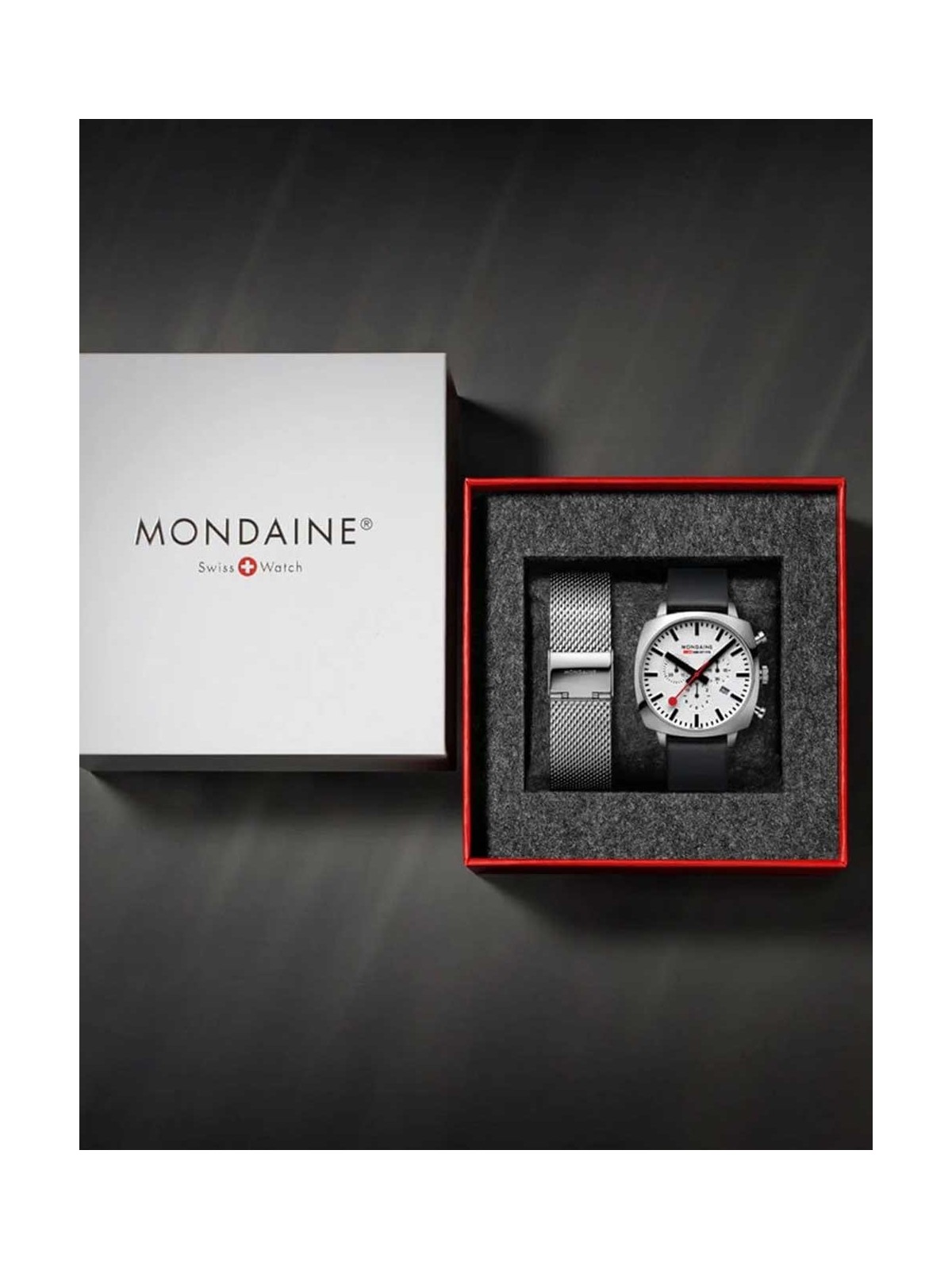 orologio uomo Mondaine MSL.41410.LBV.SET Mens Watch GrAnd Cushion Set 41mm 5ATM