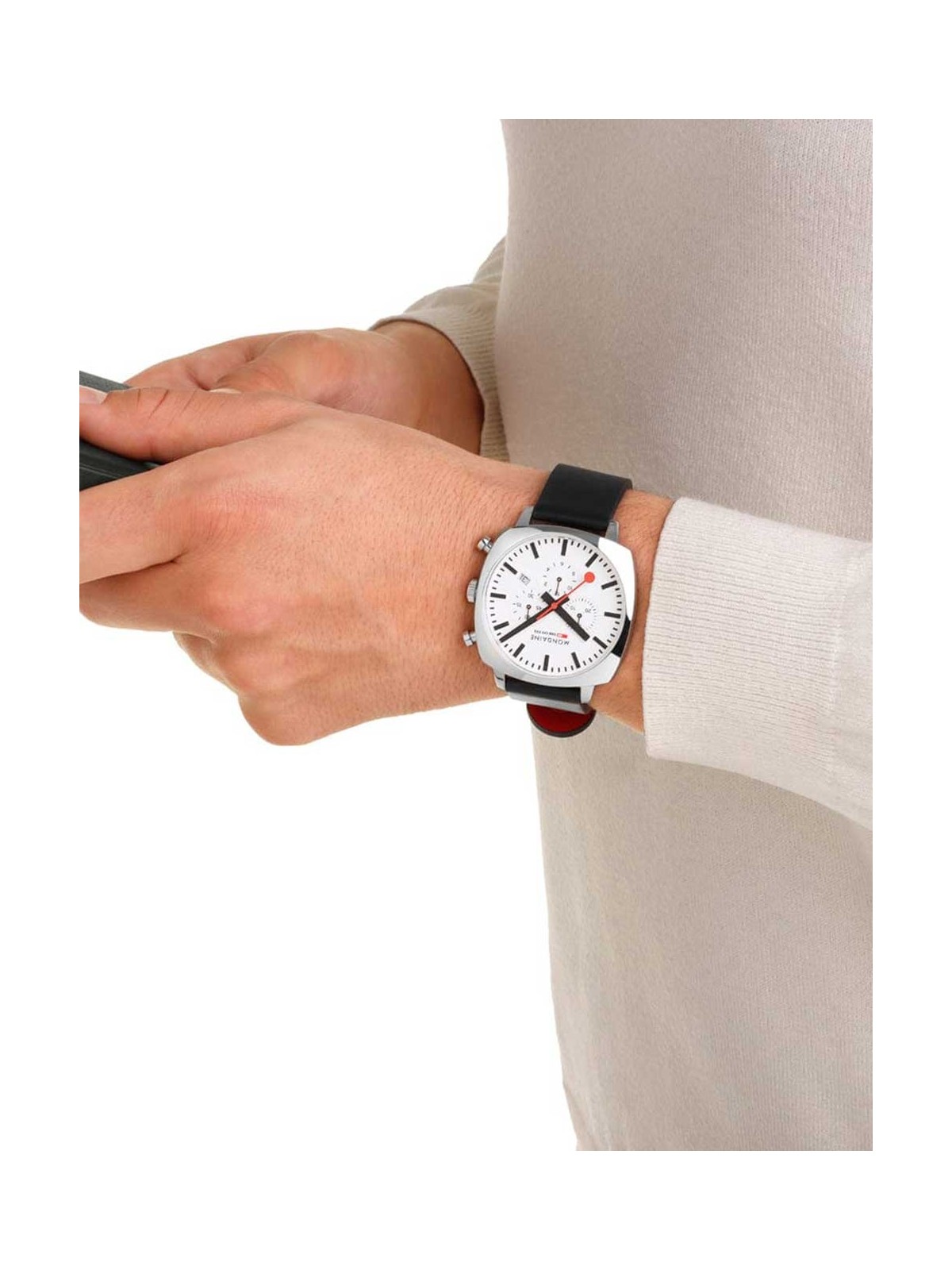orologio uomo Mondaine MSL.41410.LBV.SET Mens Watch GrAnd Cushion Set 41mm 5ATM