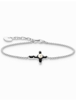 bracciale donna Thomas Sabo A2173-167-11-L19V Silver Bracelet With Black Cross Romance