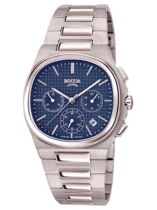 orologio uomo Boccia 3740-01 Mens Watch Titanium Sapphire crystal Chronograph 39mm 5ATM