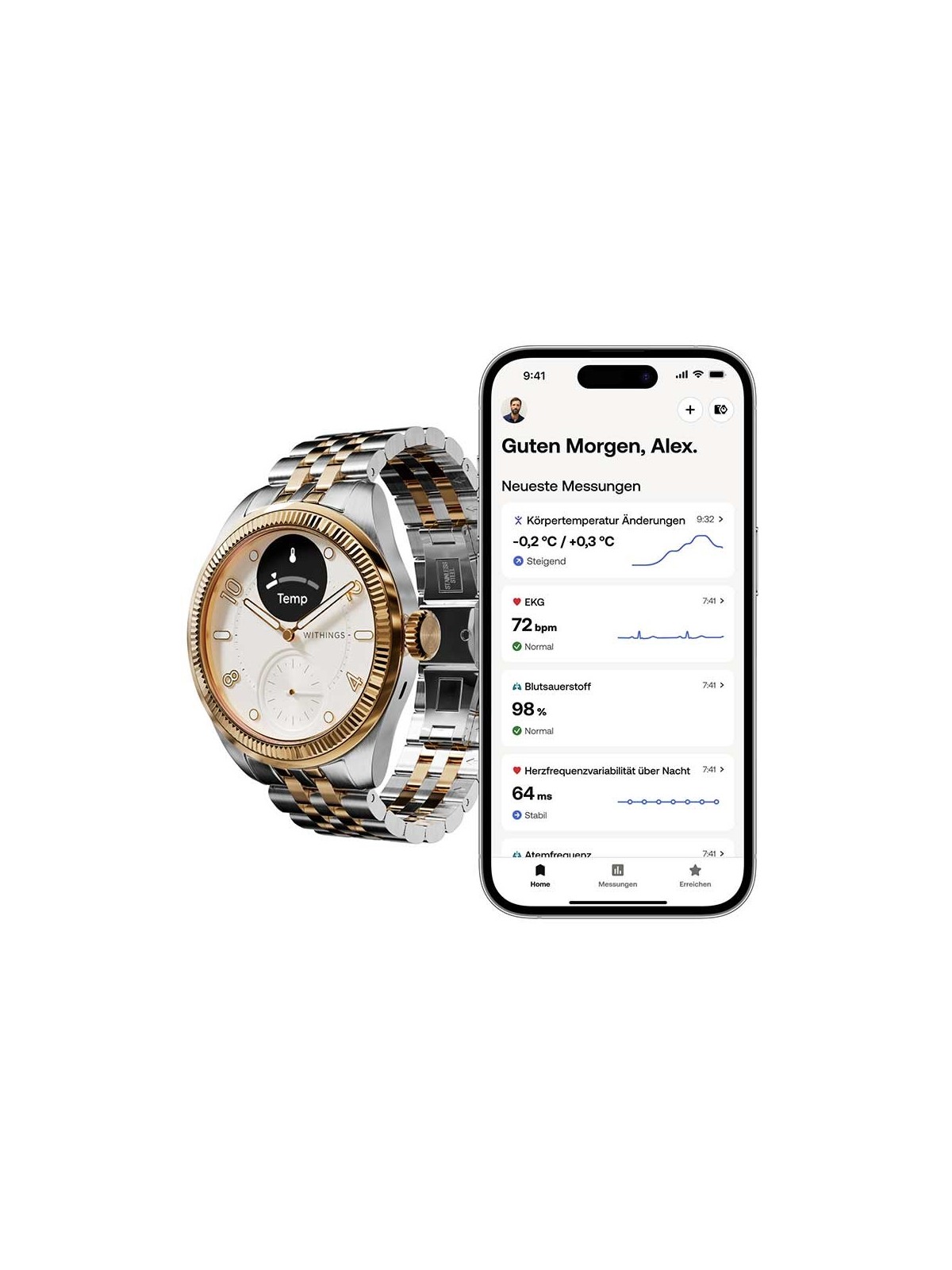 Withings HWA10-MODEL 11-ALL Scanwatch Nova Brilliant bi-color 39mm 5ATM
