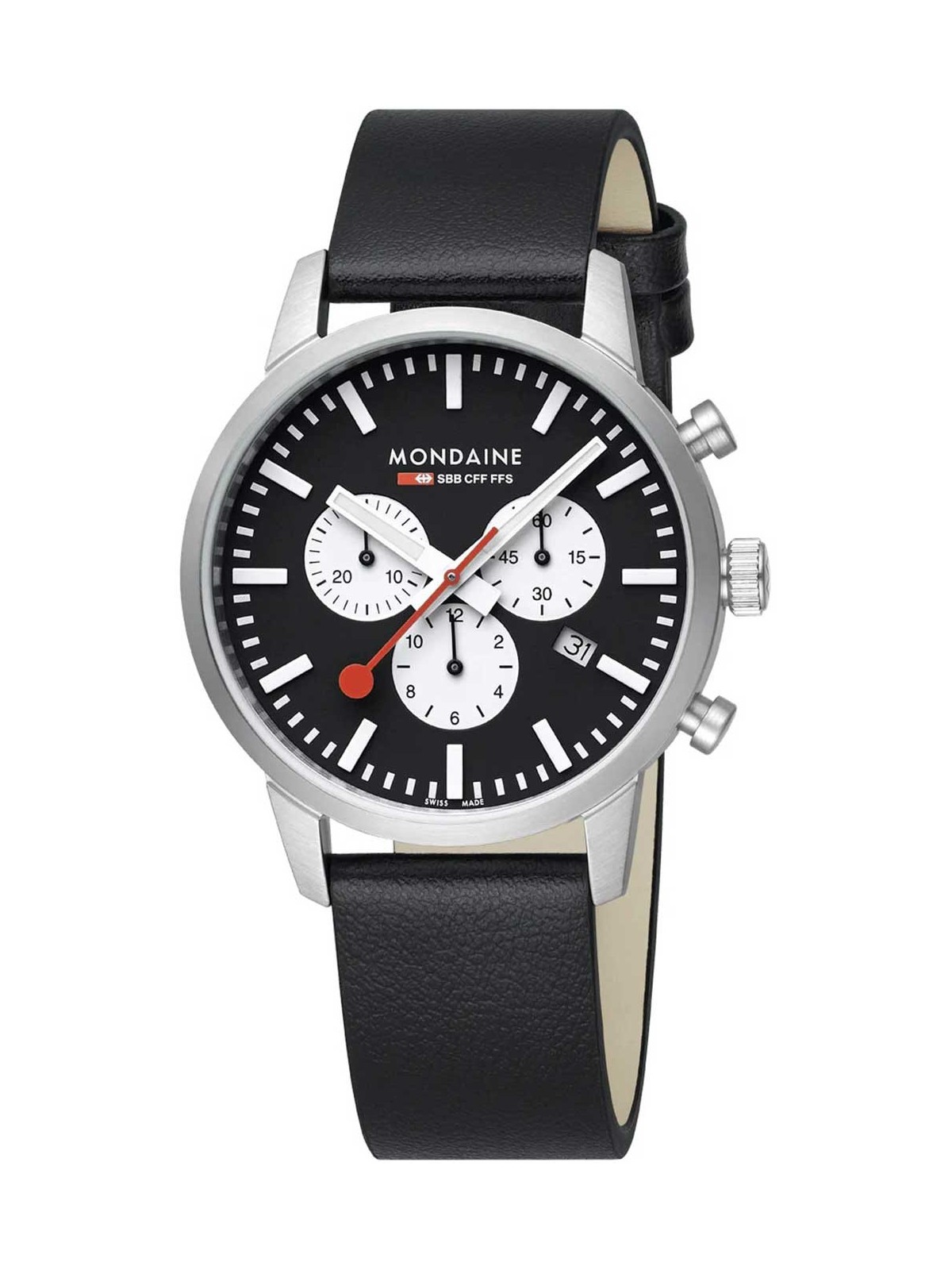 orologio uomo Mondaine MSD.41420.LBV Mens Watch SBB Neo Chronograph 41mm 5ATM