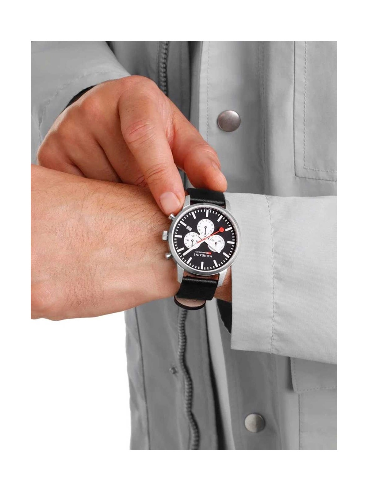 orologio uomo Mondaine MSD.41420.LBV Mens Watch SBB Neo Chronograph 41mm 5ATM
