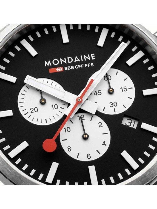 orologio uomo Mondaine MSD.41420.LBV Mens Watch SBB Neo Chronograph 41mm 5ATM