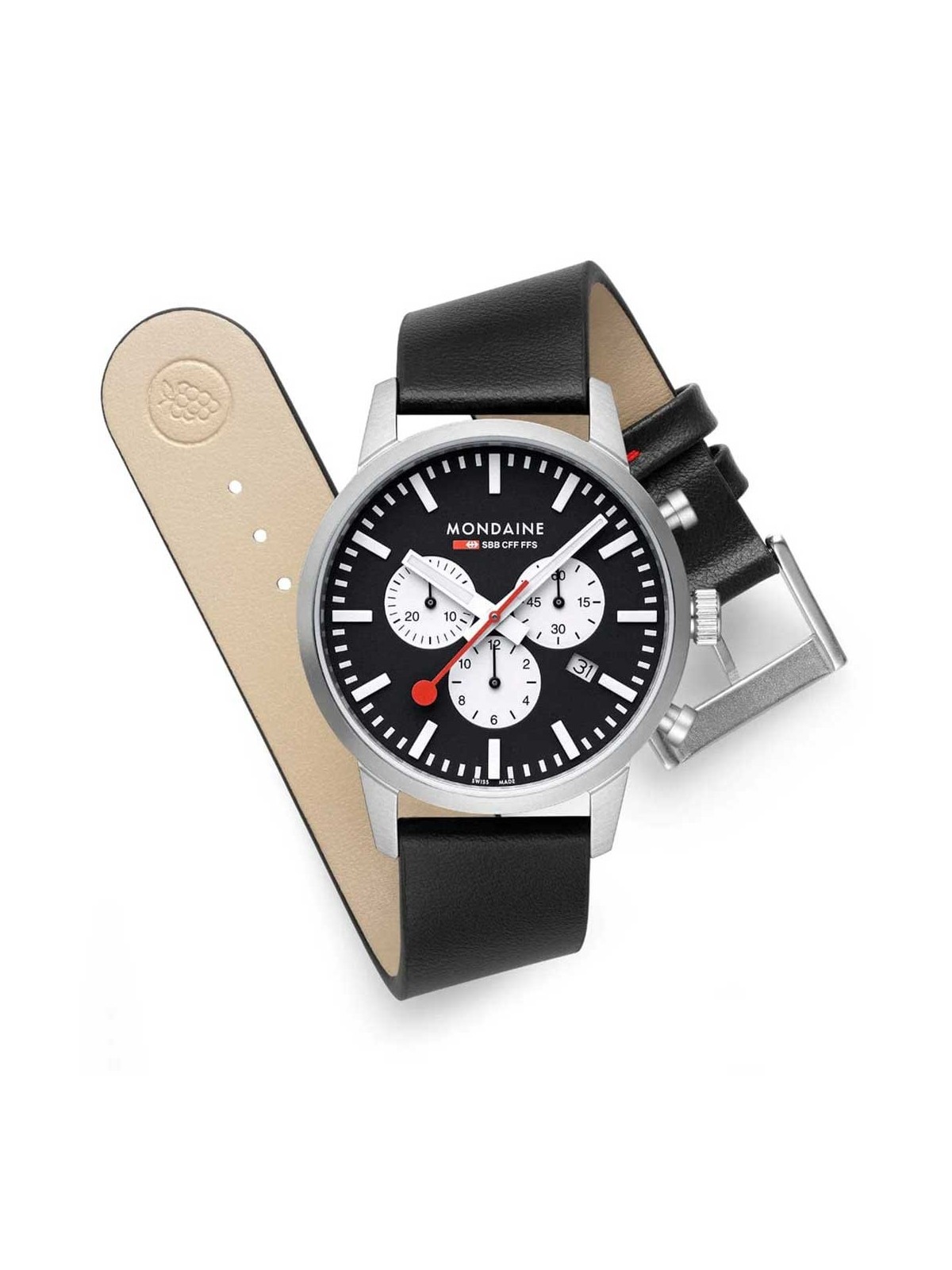 orologio uomo Mondaine MSD.41420.LBV Mens Watch SBB Neo Chronograph 41mm 5ATM