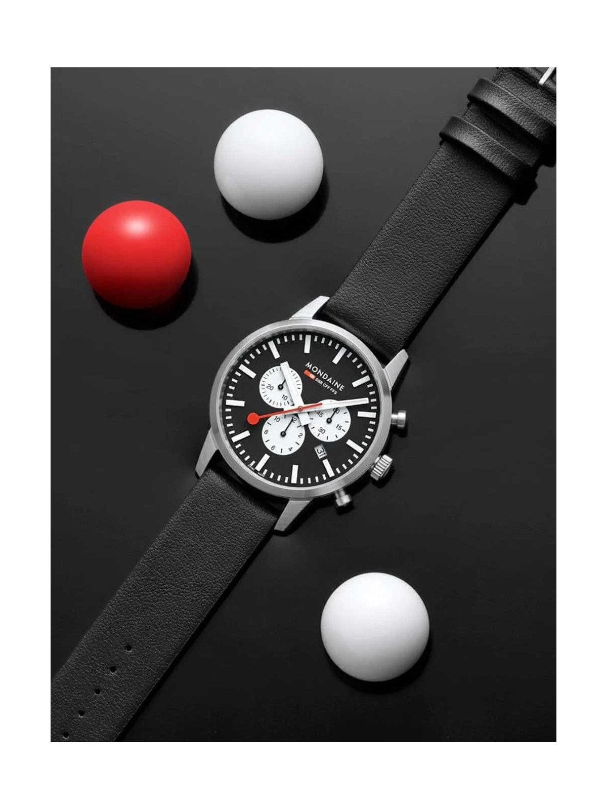 orologio uomo Mondaine MSD.41420.LBV Mens Watch SBB Neo Chronograph 41mm 5ATM