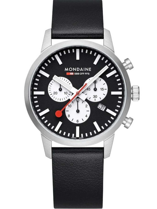 orologio uomo Mondaine MSD.41420.LBV Mens Watch SBB Neo Chronograph 41mm 5ATM
