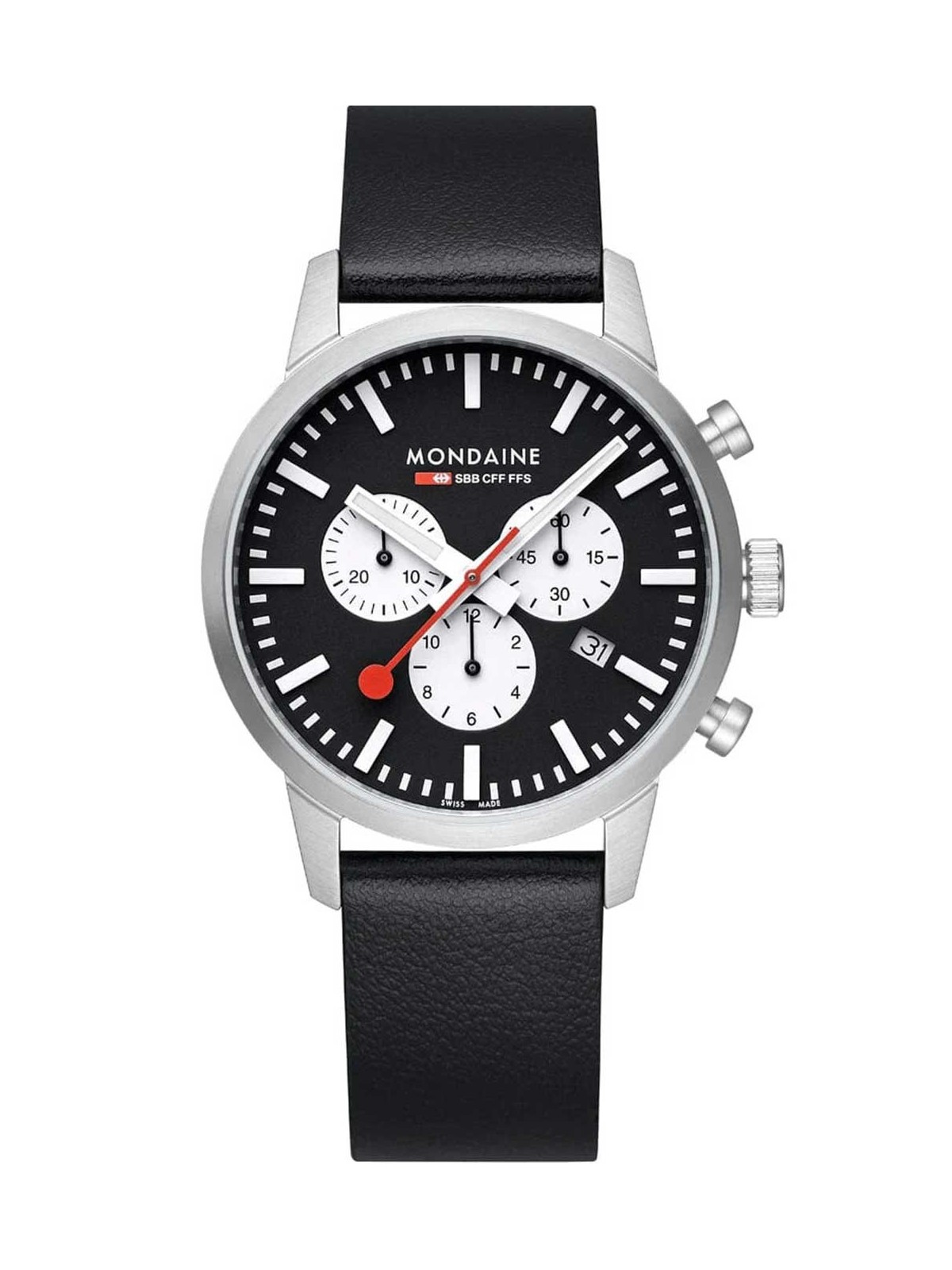 orologio uomo Mondaine MSD.41420.LBV Mens Watch SBB Neo Chronograph 41mm 5ATM