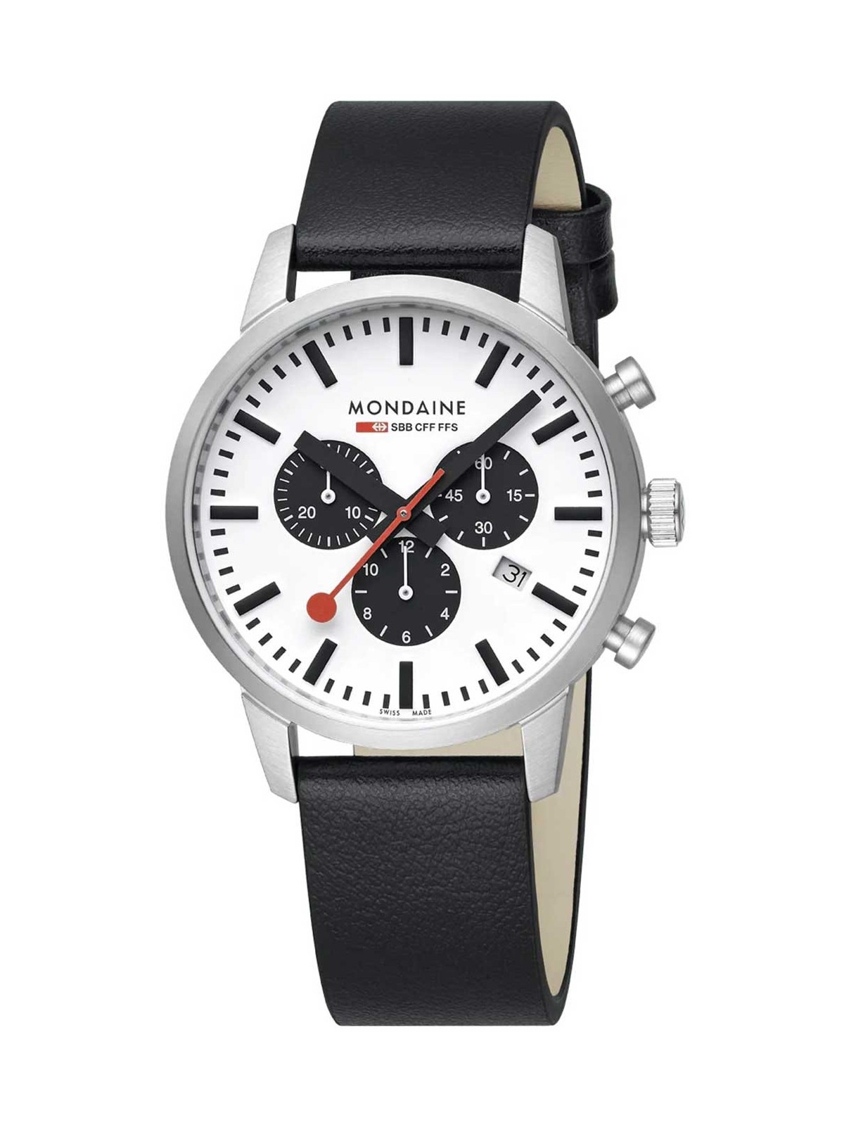 orologio uomo Mondaine MSD.41410.LBV Mens Watch SBB Neo Chronograph 41mm 5ATM