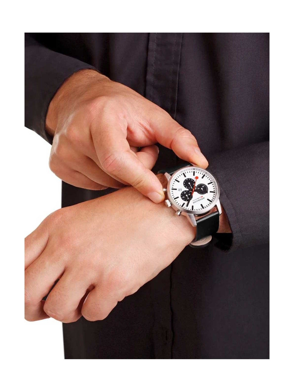 orologio uomo Mondaine MSD.41410.LBV Mens Watch SBB Neo Chronograph 41mm 5ATM
