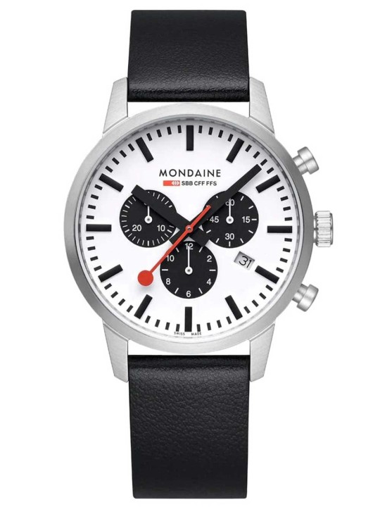 orologio uomo Mondaine MSD.41410.LBV Mens Watch SBB Neo Chronograph 41mm 5ATM