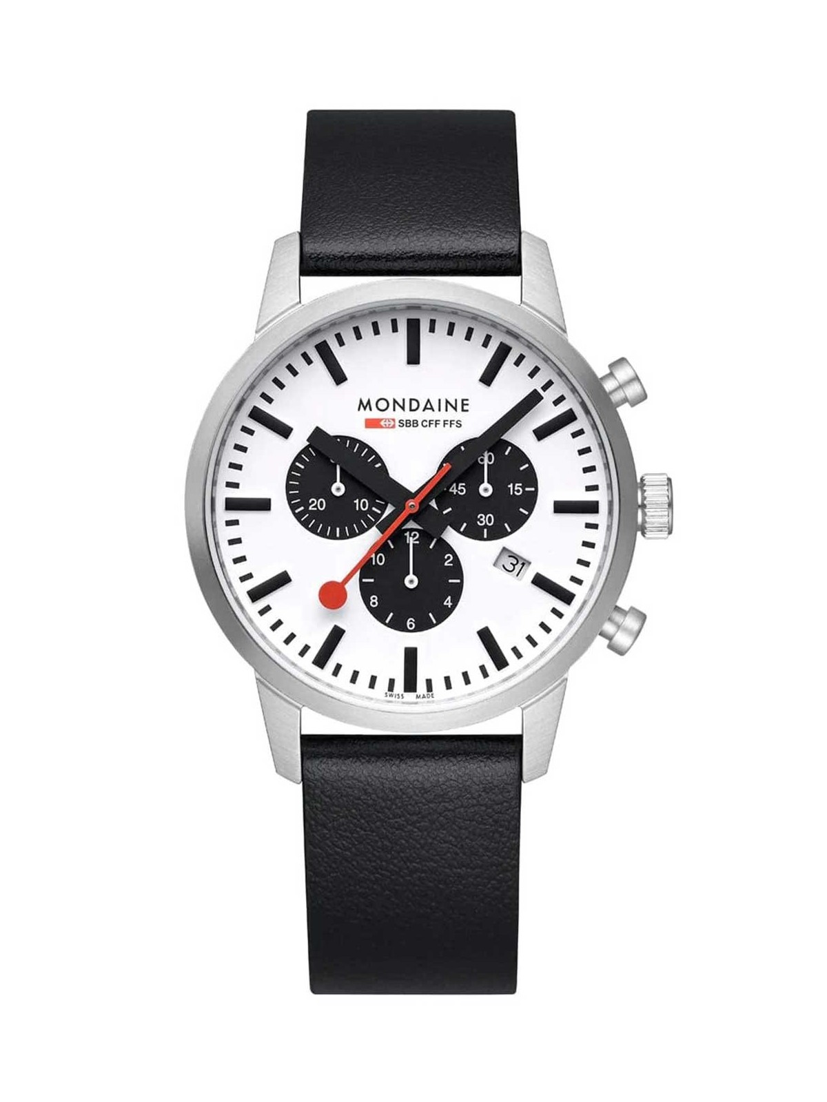 orologio uomo Mondaine MSD.41410.LBV Mens Watch SBB Neo Chronograph 41mm 5ATM