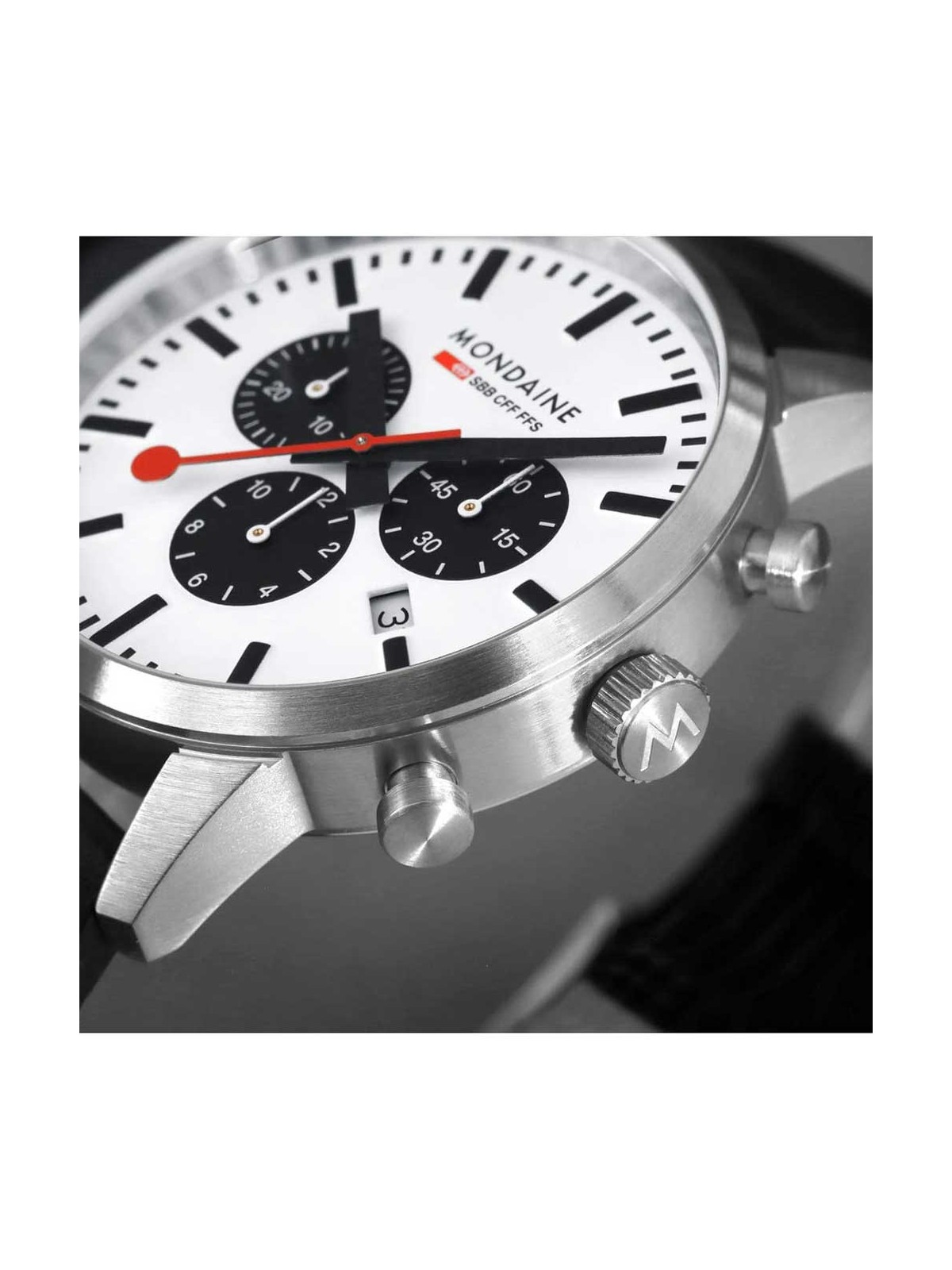 orologio uomo Mondaine MSD.41410.LBV Mens Watch SBB Neo Chronograph 41mm 5ATM