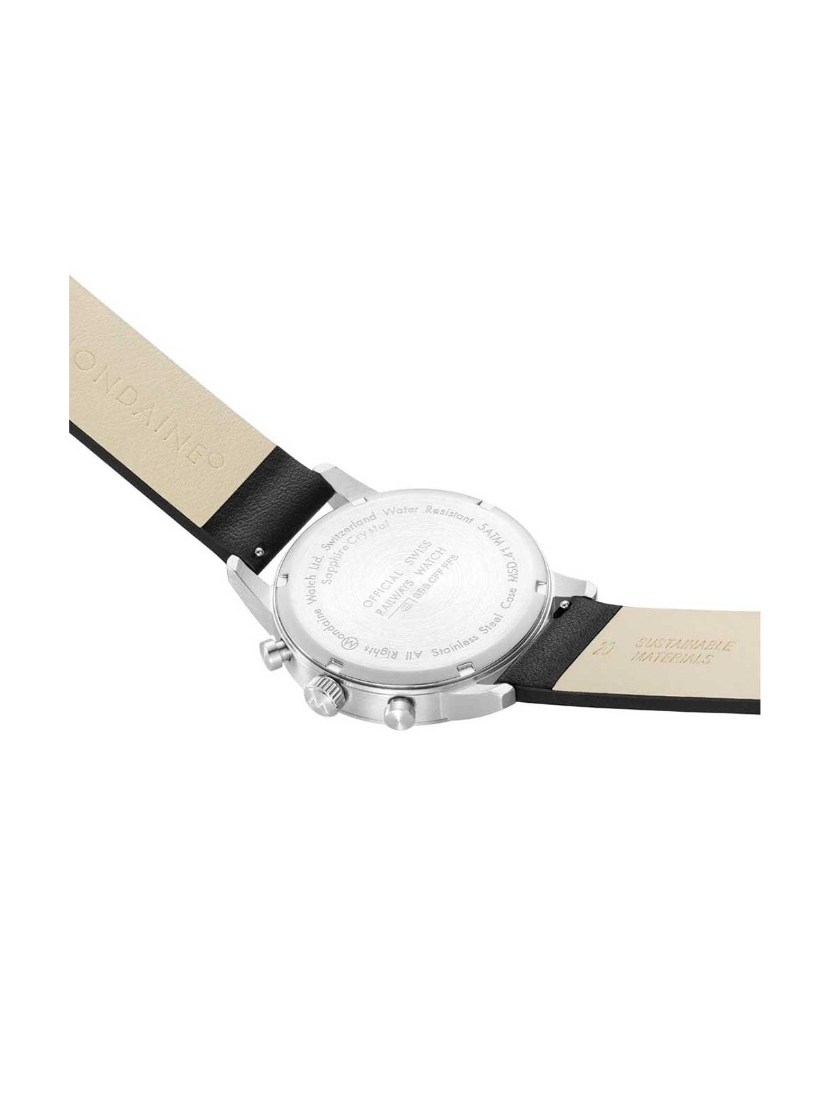 orologio uomo Mondaine MSD.41410.LBV Mens Watch SBB Neo Chronograph 41mm 5ATM