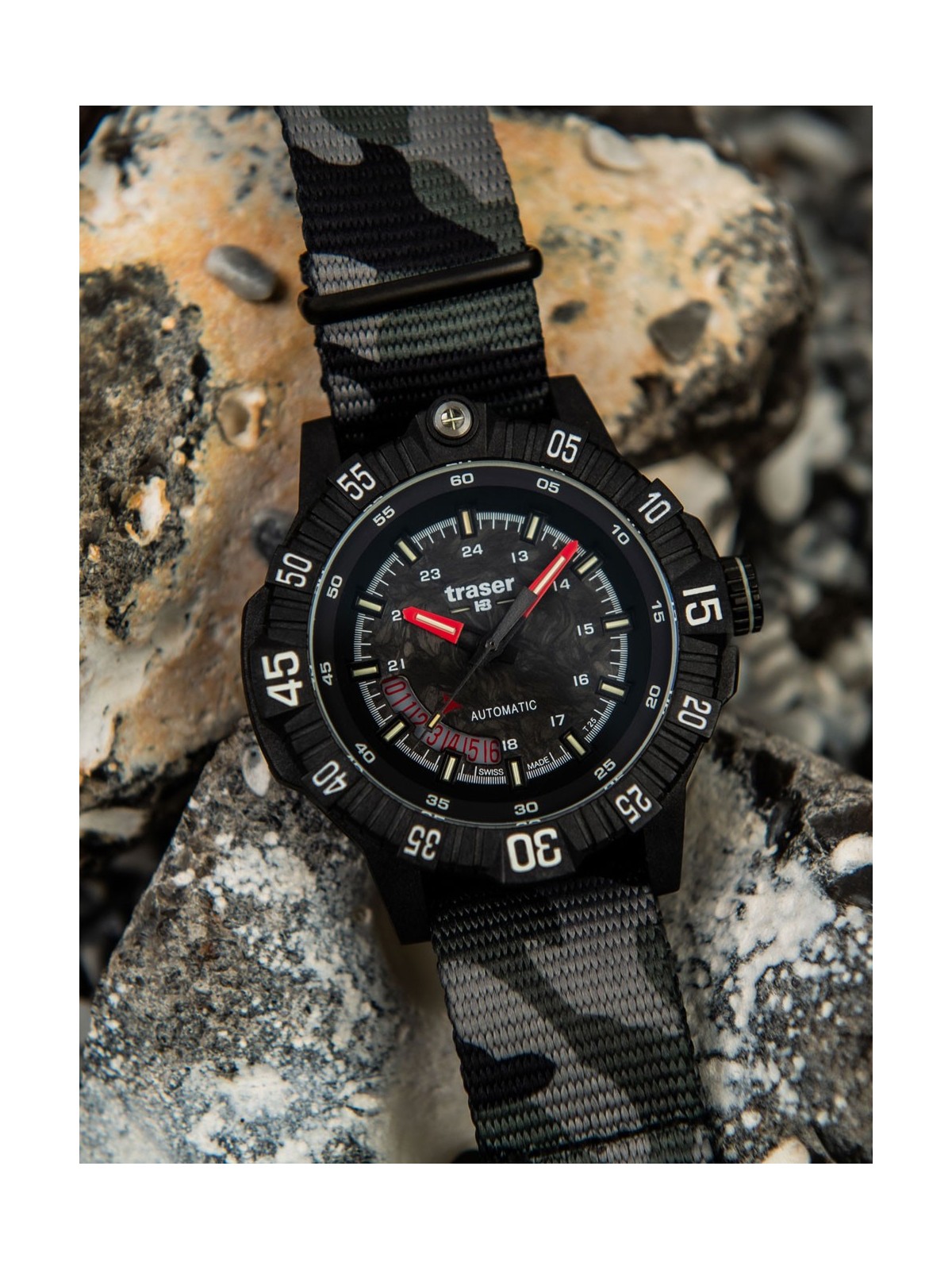 orologio uomo Traser H3 110960 Mens Watch P99 A Tactical Carbon 46mm 20ATM