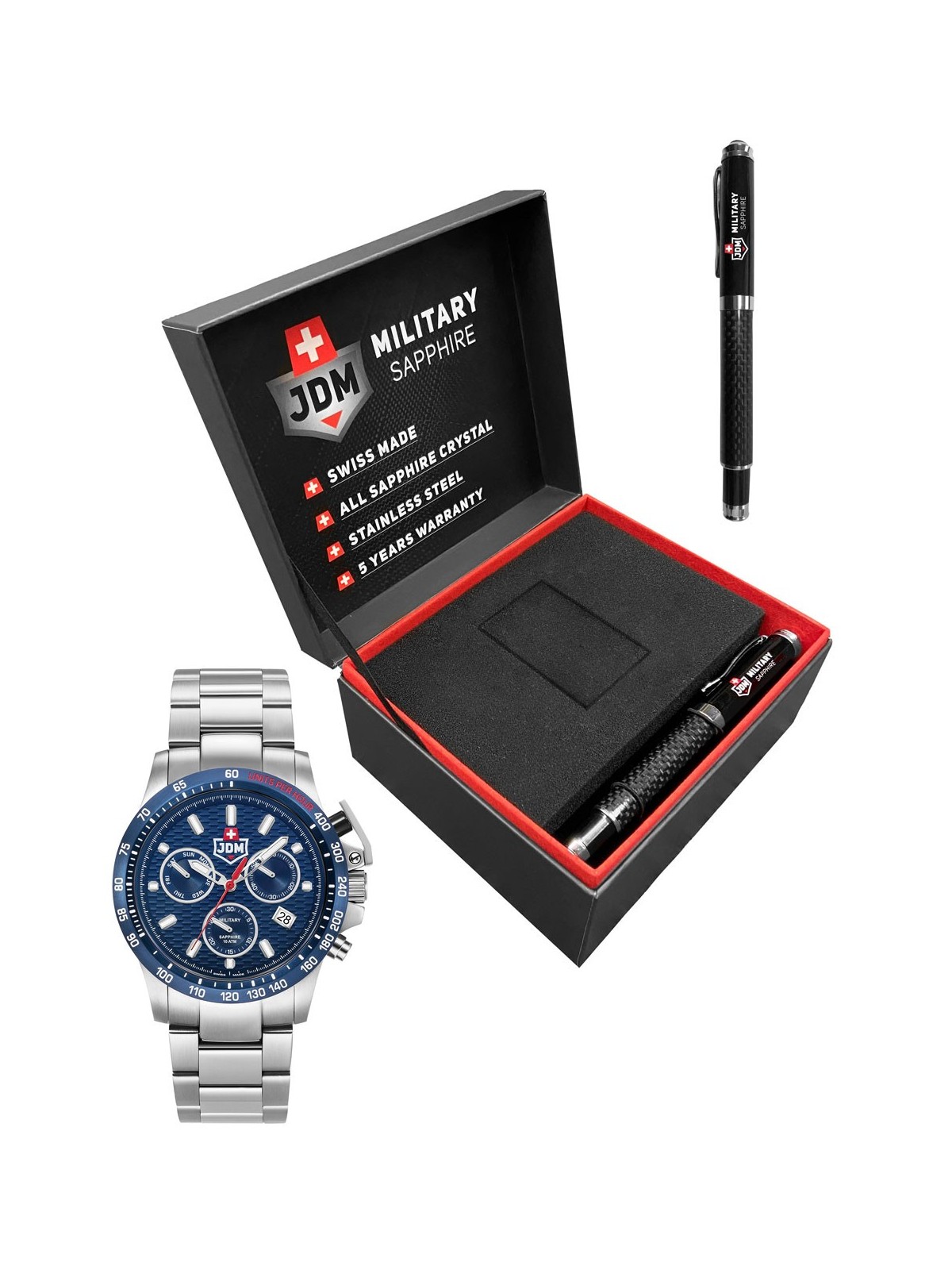 orologio uomo JDM Military JDM-WG017-02 Mens Watch Charlie ll Chronograph 45mm 10ATM