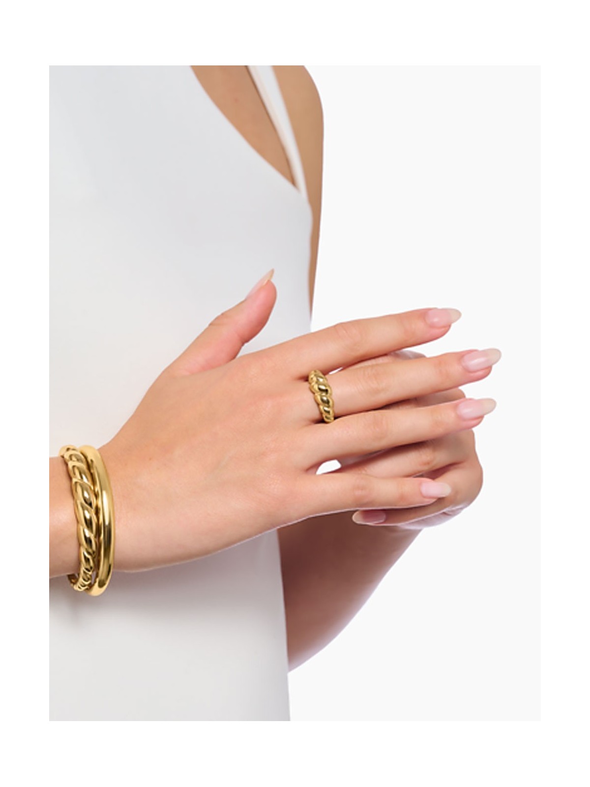anello donna Thomas Sabo TR2494-413-39-56 ring - organic forms gold plated Ladies