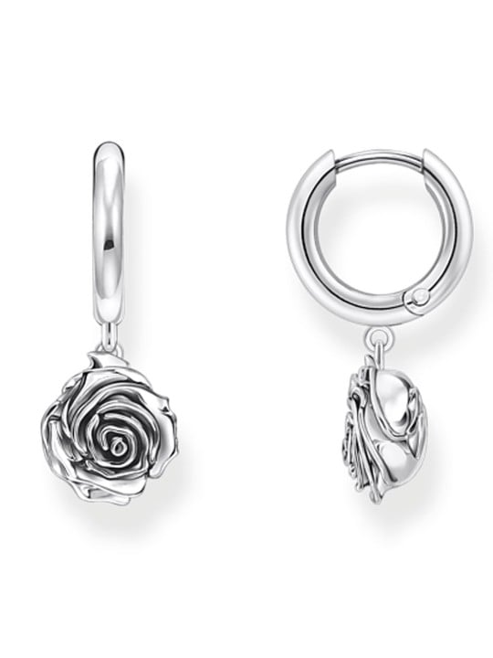 orecchini donna Thomas Sabo CR757-637-21 hoops midnight rose silver Ladies