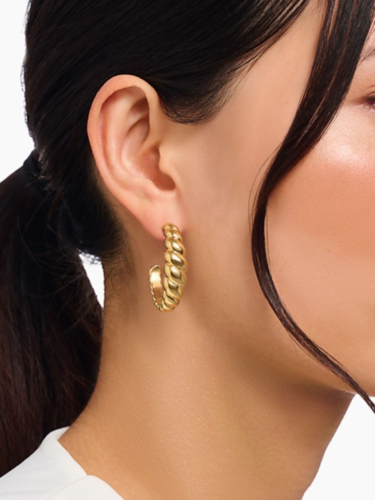orecchini donna Thomas Sabo CR758-413-39 hoops organic forms gold plated Ladies