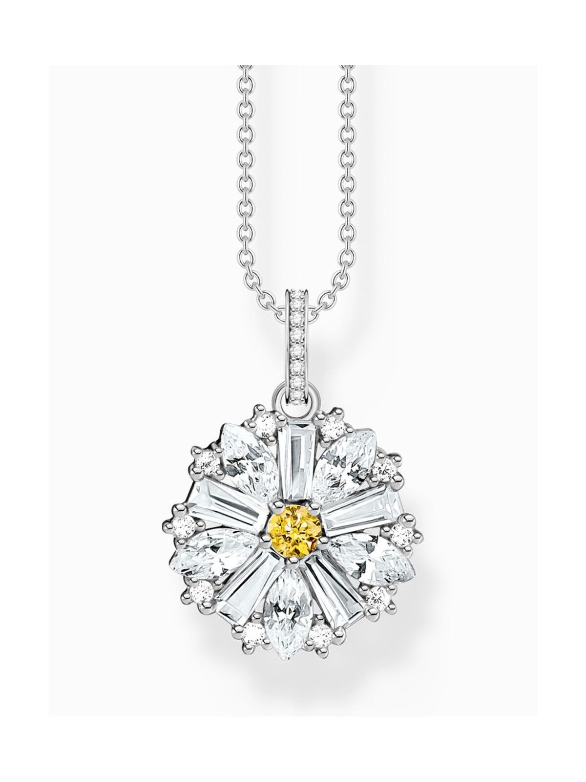 collana donna Thomas Sabo KE2086-051-4-L45V chain with flowern charms silver Ladies