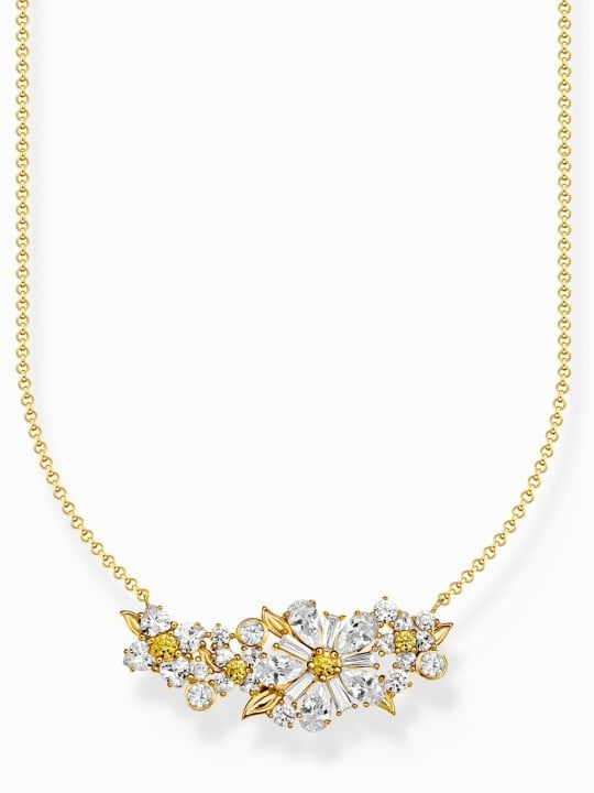 collana donna Thomas Sabo KE2085-414-4-L45V chain flower with stones gold plated Ladies