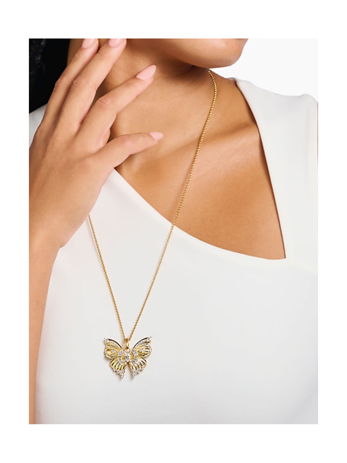 ciondolo Thomas Sabo PE984-414-14 charms - butterfly with stones gold plated Ladies