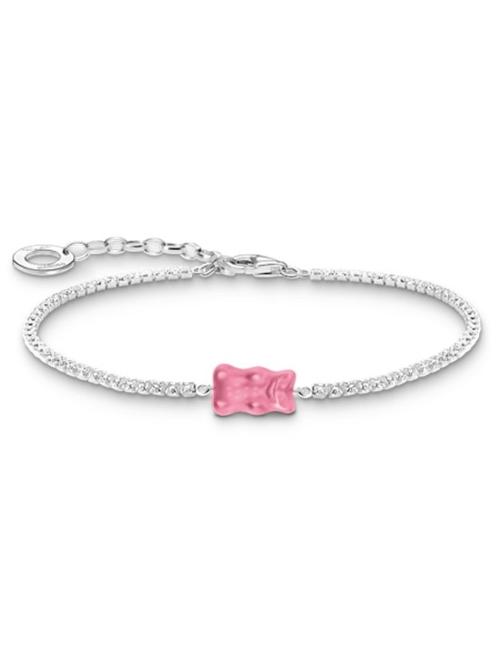 bracciale donna Thomas Sabo A2187-052-9-L19V bracelet with pink goldbears with stones silver